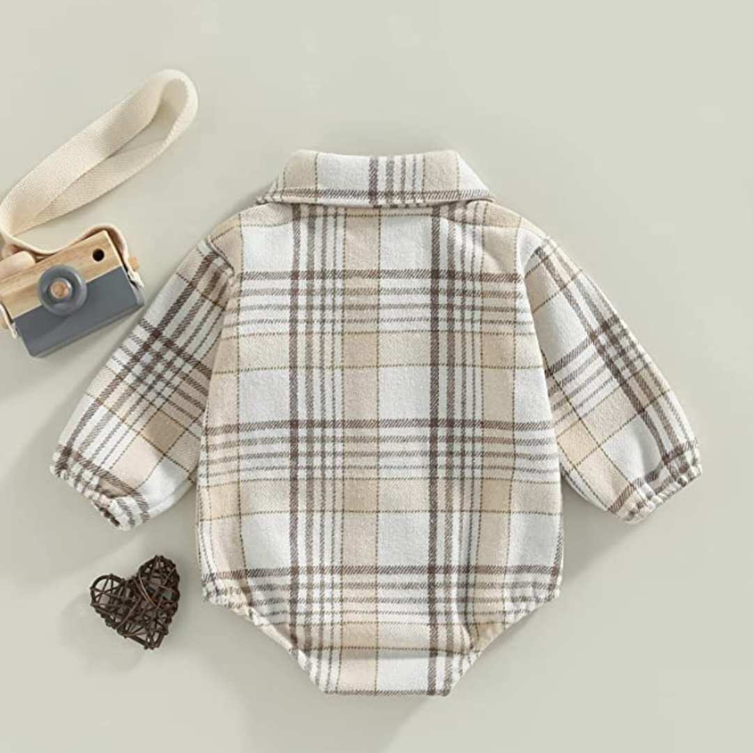 
                  
                    JACKSON FLANNEL BUTTON UP ROMPER
                  
                